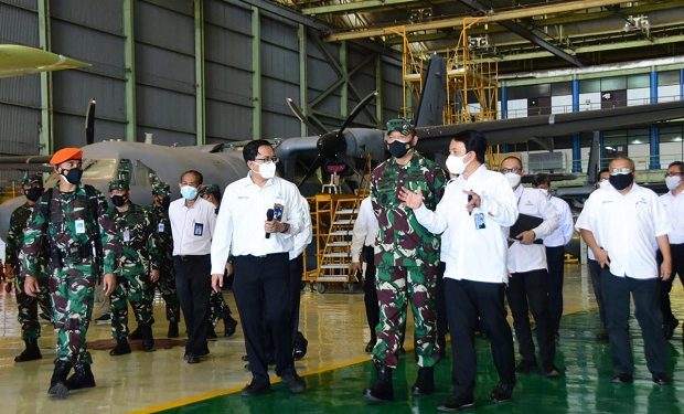 Jadi Komut PTDI, KSAU Langsung Tinjau Pembuatan Pesawat CN235, NC212i dan N219