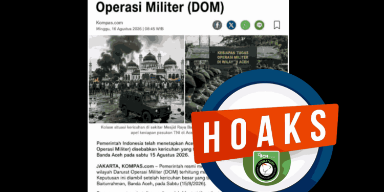 Kompas.com Dicatut dalam Hoaks DOM Aceh Mulai 1 September