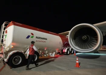Pertamina Isi 92.901 Liter Avtur ke Pesawat Terbesar di Dunia