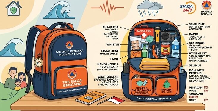 11 Isi Tas Siaga Bencana yang Wajib Disiapkan